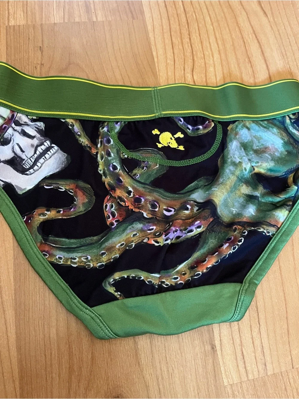 Skull & Bones Green Octopus Brief - Picture 2 of 3